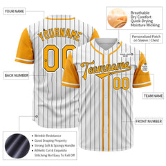 Custom Orange Pinstripe Two Tone Authentic Vintage Baseball Jersey