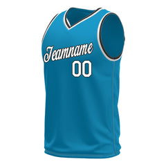 Custom Panther Blue Basketball Jersey Mesh Sports Performance Team Uniform