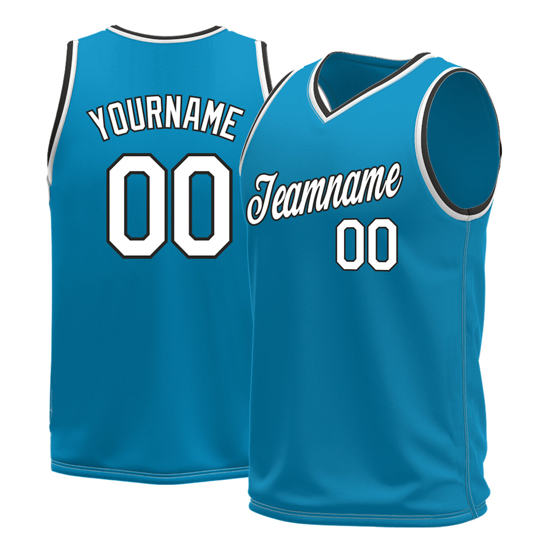 Custom Panther Blue Basketball Jersey Mesh Sports Performance Team Uniform