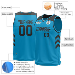 Custom Panther Blue Mesh Basketball Athletic Performance Jersey