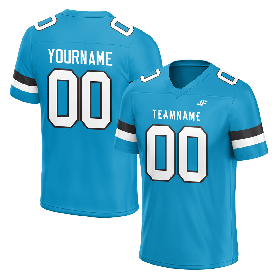 Custom Panther Blue Football Jersey Athletic Shirt For Adult Youth