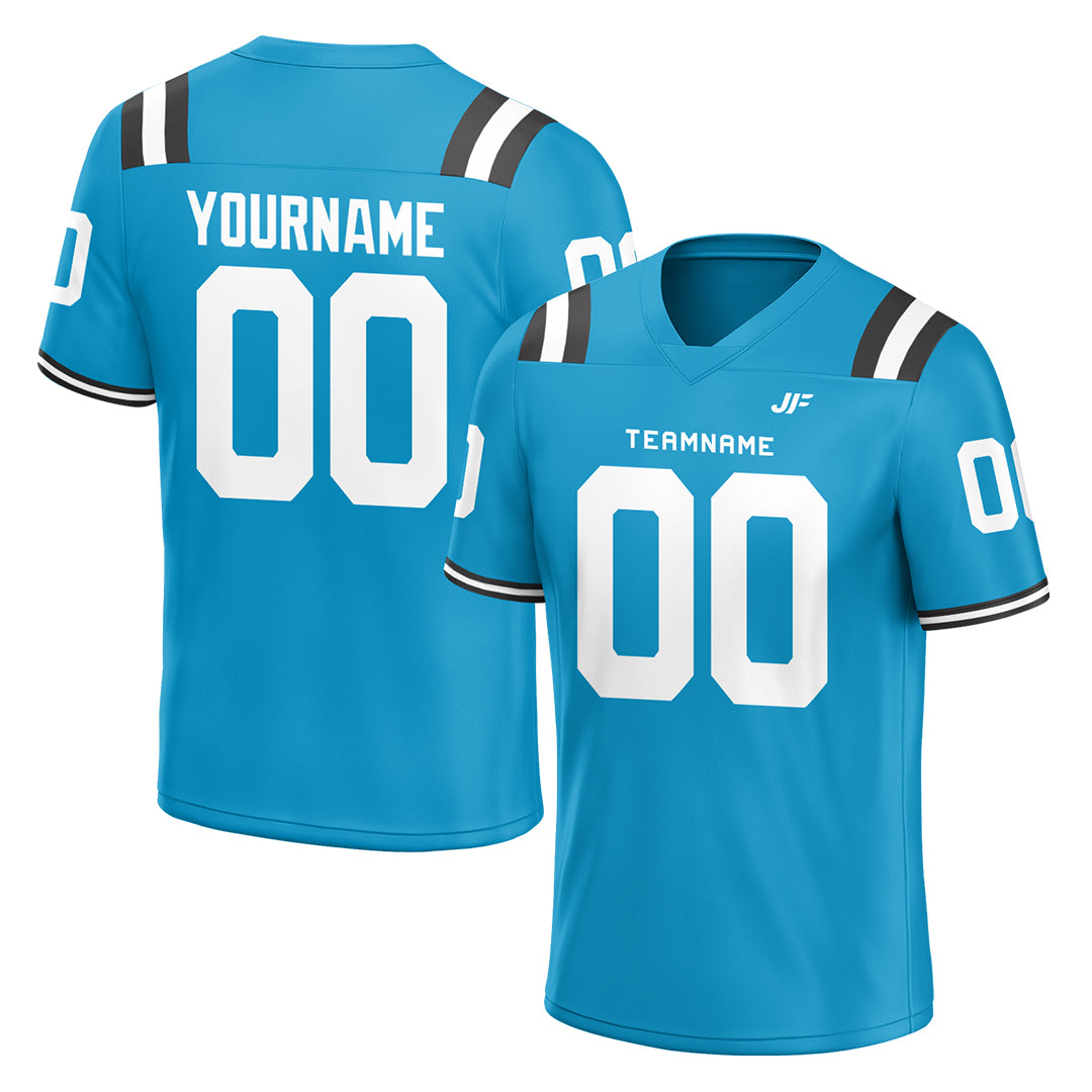 Custom Panther Blue Football Jersey Athletic Shirt For Adult Youth Unisex