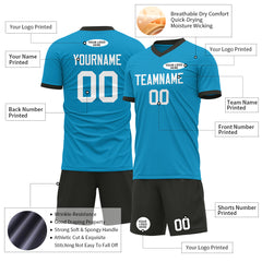 Custom Panther Blue Soccer Uniform For Adult Youth Fans Jersey