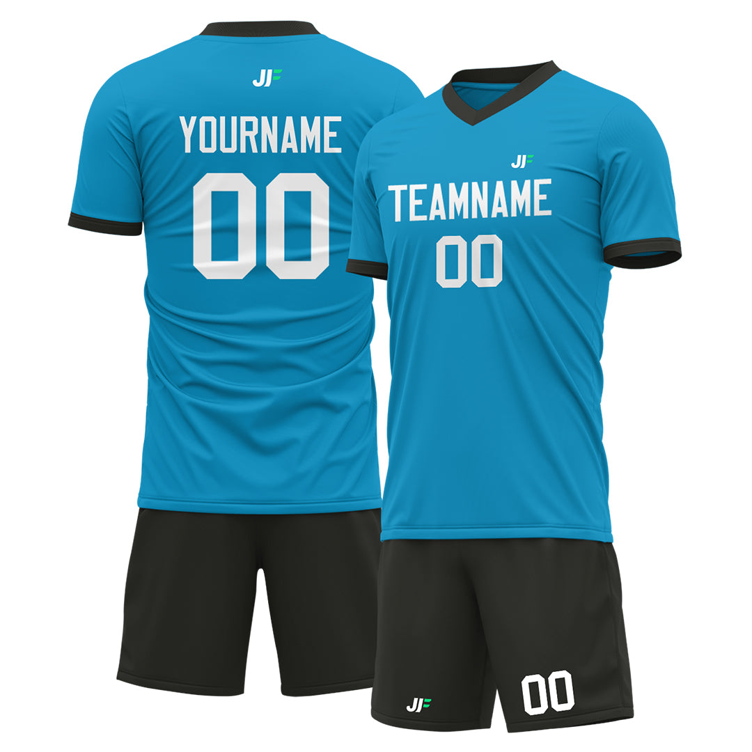 Custom Panther Blue Soccer Uniform For Adult Youth Fans Jersey