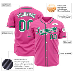 Custom Pink Full Button Up Mesh Fans Special Edition Authentic Baseball Jersey