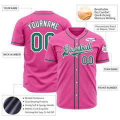 Custom Pink Full Button Down Mesh Fans Special Edition Authentic Baseball Jersey