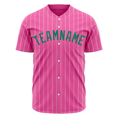 Custom Pink Pinstripe Mesh Fans Special Edition Authentic Baseball Jersey