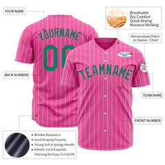 Custom Pink Pinstripe Mesh Fans Special Edition Authentic Baseball Jersey