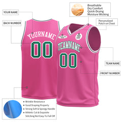 Custom Pink Basketball Jersey Mesh Sports Athletic Performance Shirts