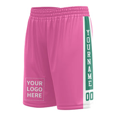 Custom Pink Mesh Sports Basketball Shorts with Side Pockets