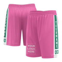 Custom Pink Mesh Sports Basketball Shorts with Side Pockets