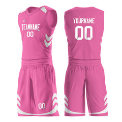 Custom Pink Basketball Uniform For Adult Youth Fans Mesh Jersey