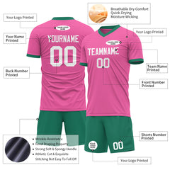 Custom Pink Soccer Uniform For Adult Youth Fans Jersey