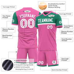 Custom Pink Soccer Uniform Training Outfit Sportswear