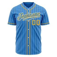 Custom Powder Blue Pinstripe Mesh Fans Special Edition Authentic Baseball Jersey