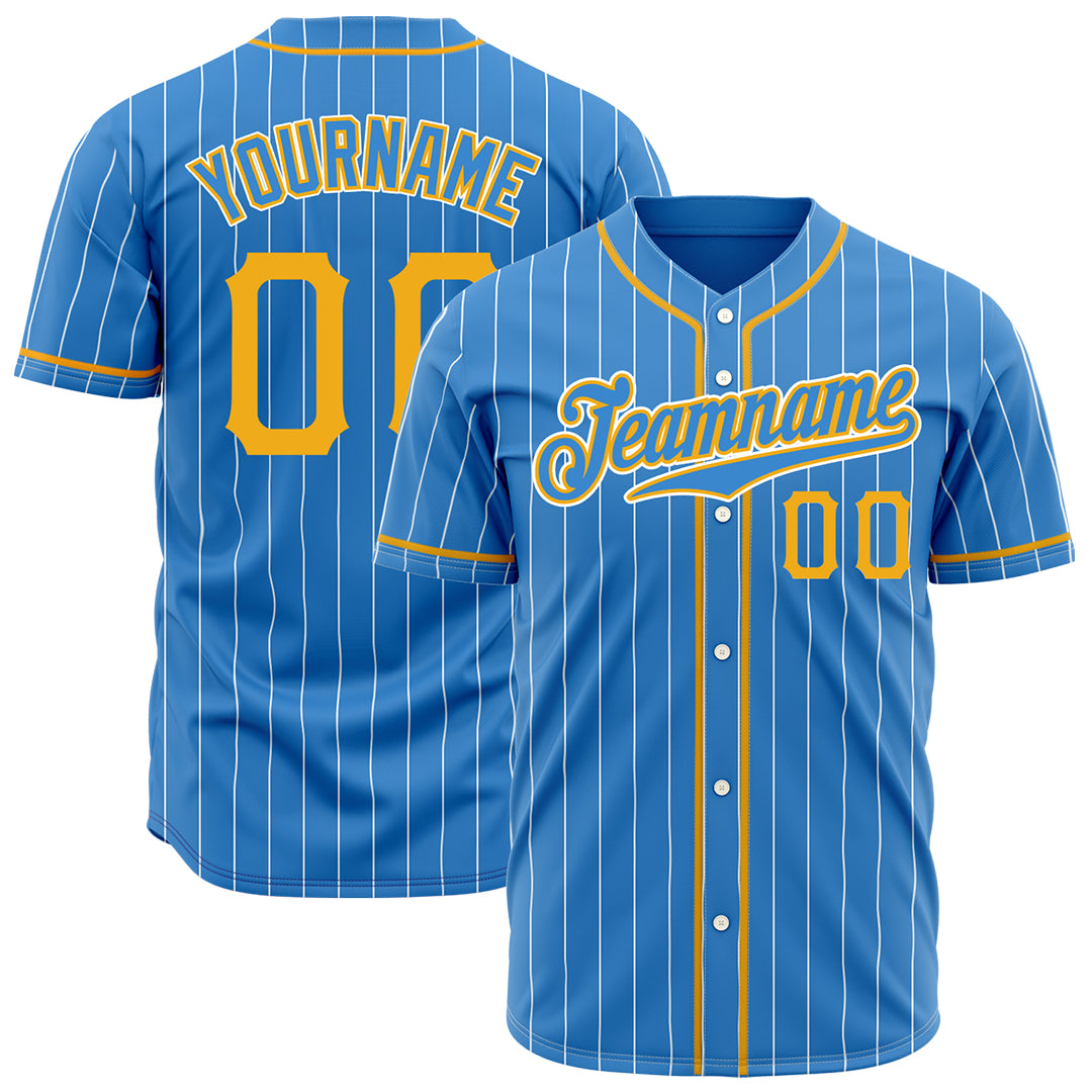 Custom Powder Blue Pinstripe Mesh Fans Special Edition Authentic Baseball Jersey