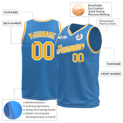 Custom Powder Blue Basketball Jersey Mesh Sports Performance Team Uniform