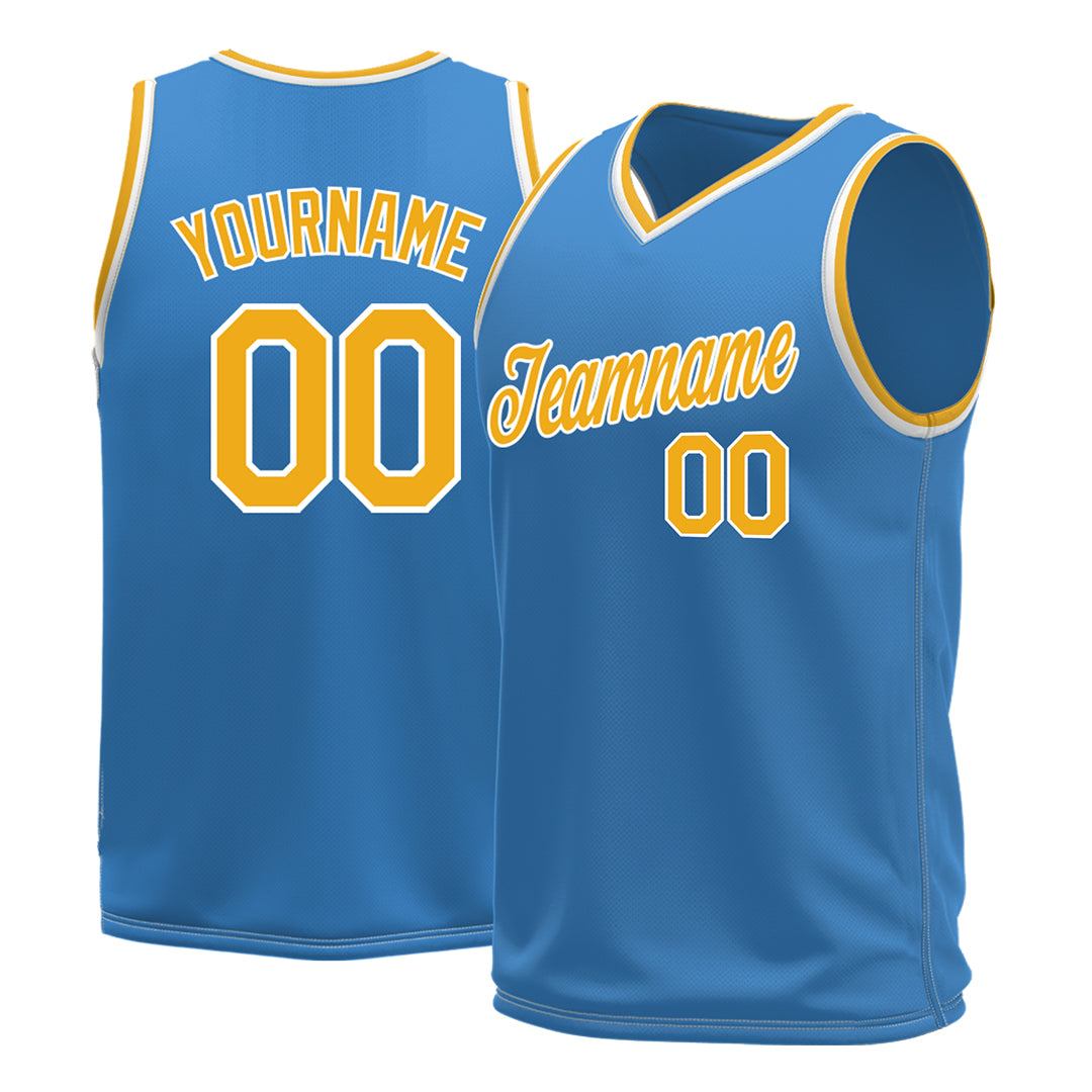 Custom Powder Blue Basketball Jersey Mesh Sports Performance Team Uniform