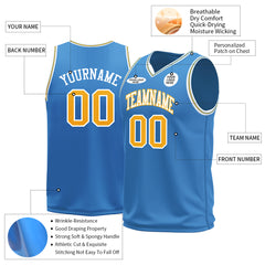 Custom Powder Blue Basketball Jersey Mesh Sports Athletic Performance Shirts