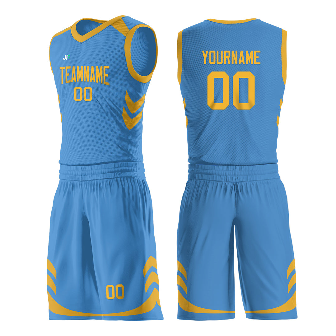 Custom Powder Blue Basketball Uniform DIY For Adult Youth Fans Mesh Jersey