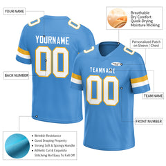 Custom Powder Blue Football Jersey Athletic Shirt For Adult Youth