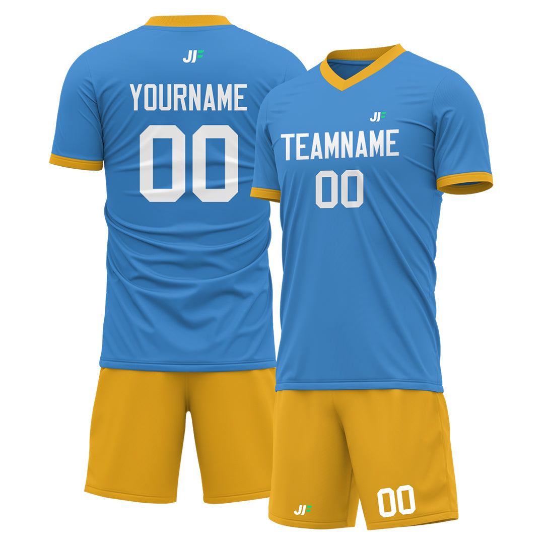 Custom Powder Blue Soccer Uniform DIY For Adult Youth Fans Jersey