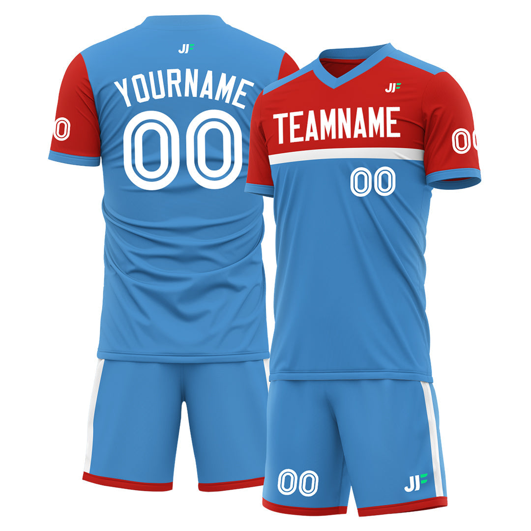 Custom Powder Blue Soccer Uniform Training Outfit Sportswear