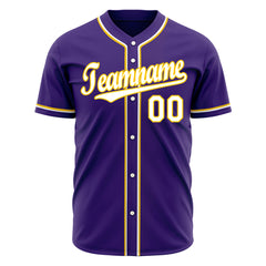 Custom Purple Full Button Up Mesh Fans Special Edition Authentic Baseball Jersey