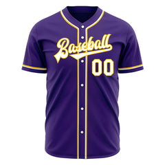 Custom Purple Full Button Down Mesh Fans Special Edition Authentic Baseball Jersey