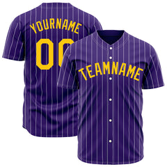 Custom Purple Pinstripe Mesh Fans Special Edition Authentic Baseball Jersey