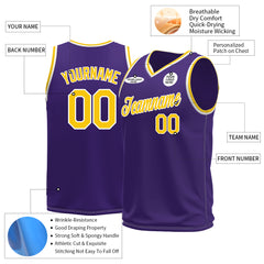 Custom Purple Basketball Jersey Mesh Sports Performance Team Uniform