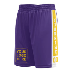 Custom Purple Mesh Sports Basketball Shorts with Side Pockets