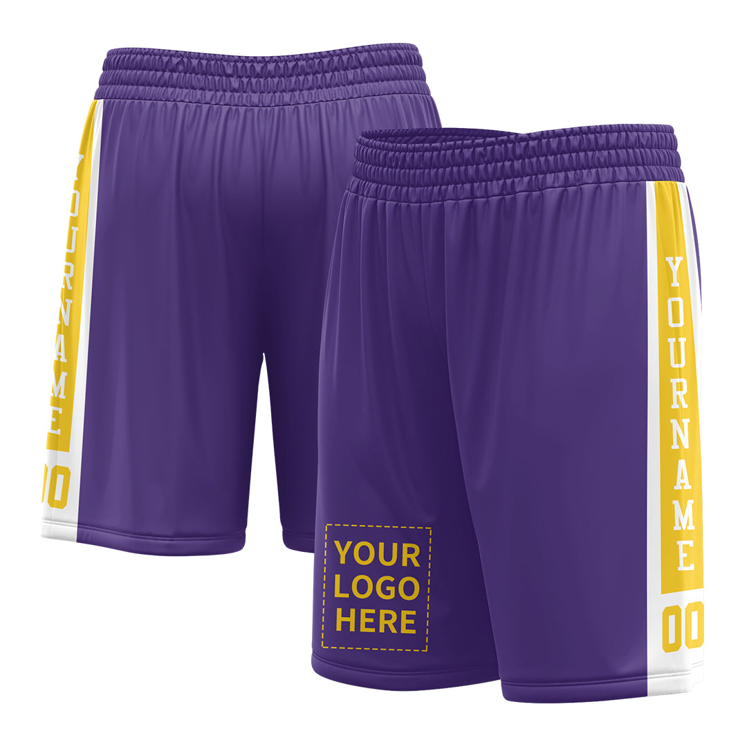 Custom Purple Mesh Sports Basketball Shorts with Side Pockets