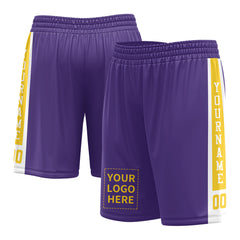 Custom Purple Mesh Sports Basketball Shorts with Side Pockets