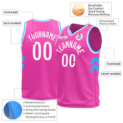 Custom Pink Basketball Jersey Athletic Sports Shirts For Aldult Youths