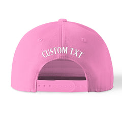 Custom Pink Print Logo Text Adjustable Snapback Cotton Twill Hat