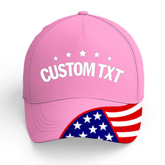 Custom Pink Print Caps Personalized Logo Text Hat Ideal for Business Events Gifts