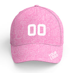 Custom Pink Baseball Cap Print Logo Text Adjustable Hat For Men Women