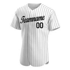 Custom Black Pinstripe Baseball Jersey Authentic Button Down Vintage White Shirt