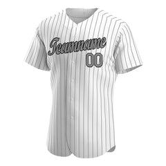 Custom Gray Pinstripe Baseball Jersey Authentic Button Down Vintage White Shirt