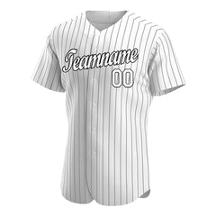 Custom Pinstripe Baseball Jersey Authentic Button Down Vintage White Shirt