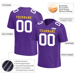 Custom Purple Football Jersey Player Fans Team Uniforms For Adult Youth Unisex