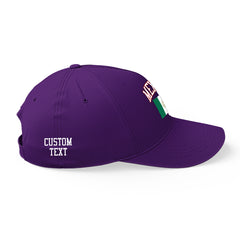 Custom Purple Baseball Cap Mexico Flag Adjustable Hat