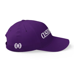 Custom Purple Print Logo Text Adjustable Snapback Cotton Twill Hat