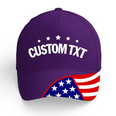 Custom Purple Print Caps Personalized Logo Text Hat Ideal for Business Events Gifts