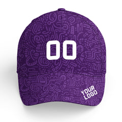 Custom Purple Baseball Cap Print Logo Text Adjustable Hat For Men Women