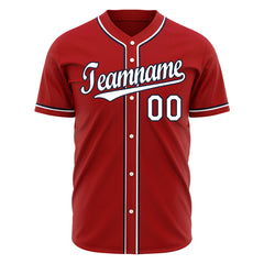 Custom Red Full Button Up Mesh Fans Special Edition Authentic Baseball Jersey