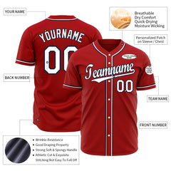 Custom Red Full Button Up Mesh Fans Special Edition Authentic Baseball Jersey