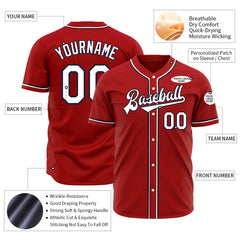 Custom Red Full Button Down Mesh Fans Special Edition Authentic Baseball Jersey