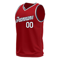 Custom Red Basketball Jersey Mesh Sports Performance Team Uniform